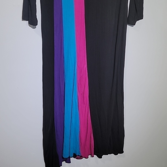 Vintage 90s Multicolor Block Color Maxi Dress - Picture 2 of 8